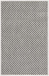 Close-up of the Barberry Outdoor Machine Woven Galey Alix x LIVABLISS GABA-2300 Area Rug. Black and off-white woven pattern. Design-Rectangle-221