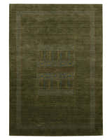 Gabbeh Design Hand Loomed Green Wool Area Rug