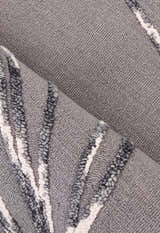 Gem Curved Stripes Gray Hand Tufted 5x5 Wool Area Rug