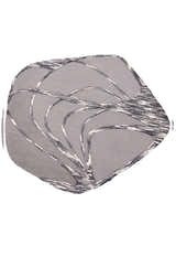 Gem Curved Stripes Gray Hand Tufted 5x5 Wool Area Rug