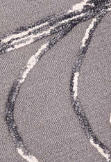 Gem Curved Stripes Gray Hand Tufted 5x5 Wool Area Rug