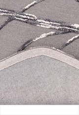 Gem Curved Stripes Gray Hand Tufted 5x5 Wool Area Rug
