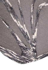 Gem Curved Stripes Gray Hand Tufted 5x5 Wool Area Rug