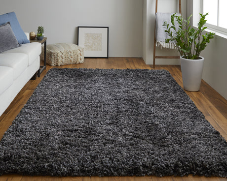 Feizy Stoneleigh Modern Solid - Black/Gray Area Rug