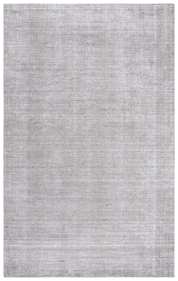 Close-up of Rizzy GH718A area rug. Hand loomed with a subtle horizontal pattern in beige, gray, and ivory tones. Design-Rectangle
