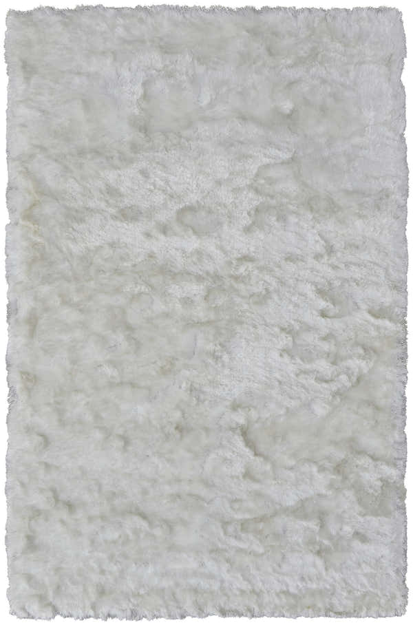 Close-up of the Feizy Indochine Modern Solid White Area Rug. Soft, plush texture in a solid white color. Design-Rectangle