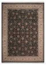 Close-up of the Nourison Persian Palace Navy Persian rug, showcasing its intricate floral pattern and detailed border.
