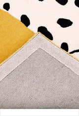 Gold And Black Shady Dalmatian Hand Tufted 4x4 Wool Rug