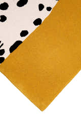 Gold And Black Shady Dalmatian Hand Tufted 4x4 Wool Rug