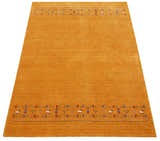 Gold And Blue Modern Design Hand Loomed Wool Area Rug