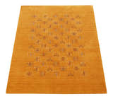 Gold Center Pattern Hand Loomed Wool Area Rug