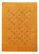 Gold Center Pattern Hand Loomed Wool Area Rug