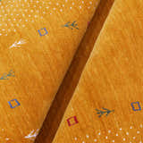 Gold Tribal Border Design Hand Loomed Wool Area Rug