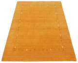 Gold Tribal Border Design Hand Loomed Wool Area Rug