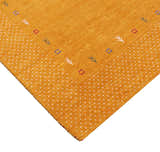 Gold Tribal Border Design Hand Loomed Wool Area Rug