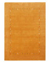 Gold Tribal Border Design Hand Loomed Wool Area Rug