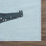 Sample Petey Blue Animal Print Washable Kids Rug - Clearance