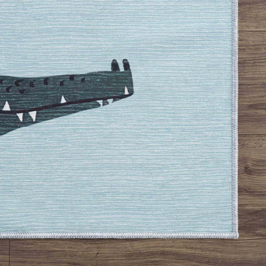 Sample Petey Blue Animal Print Washable Kids Rug - Clearance