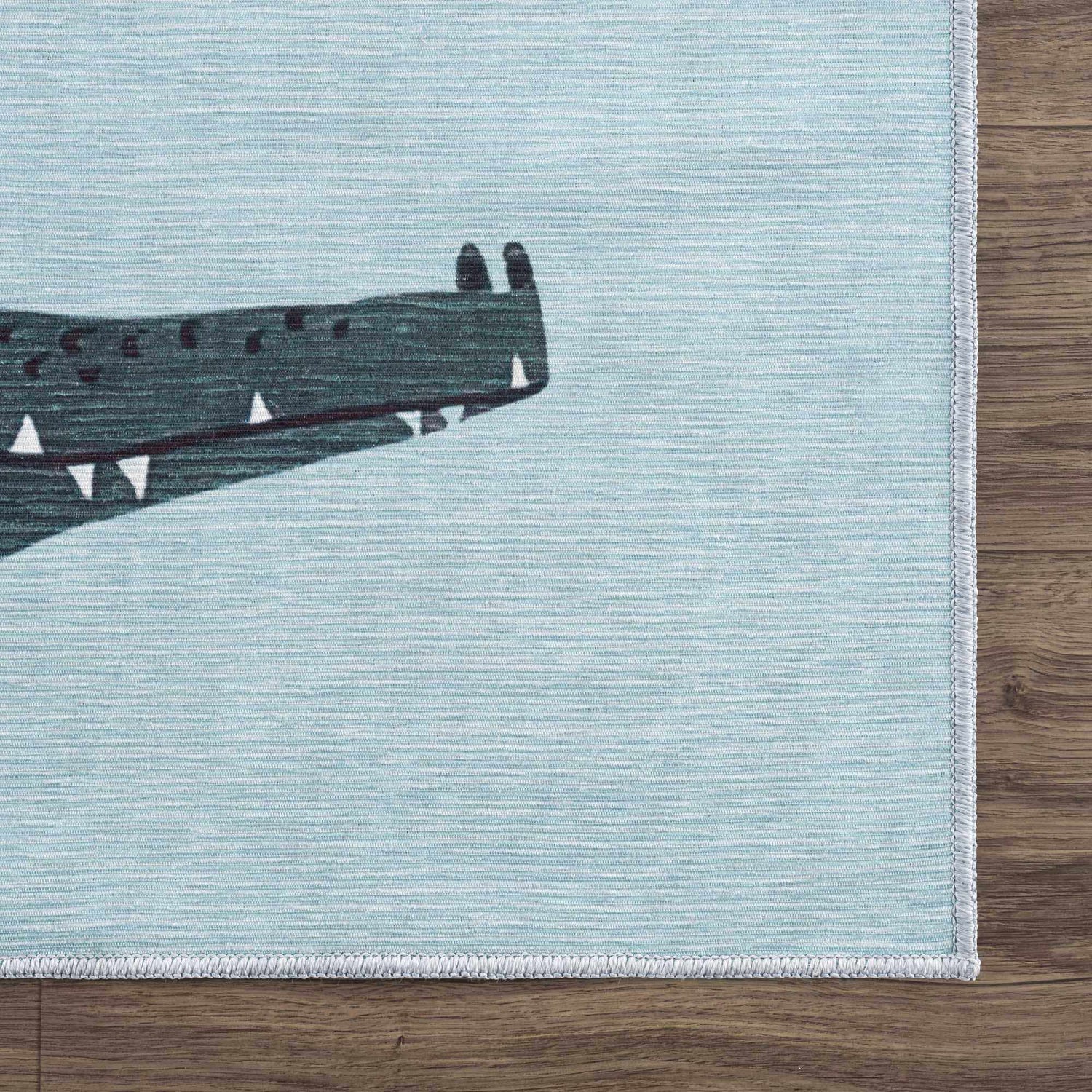 Sample Petey Blue Animal Print Washable Kids Rug - Clearance