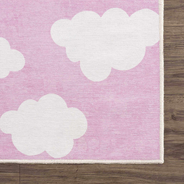 Sample  Nizar Pink Cloud Washable Kids Rug