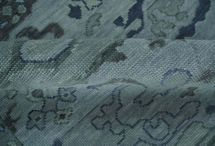 Gray and Charcoal Antique look Hand knotted Traditional Oushak wool Area Rug