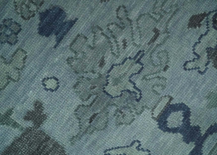 Gray and Charcoal Antique look Hand knotted Traditional Oushak wool Area Rug