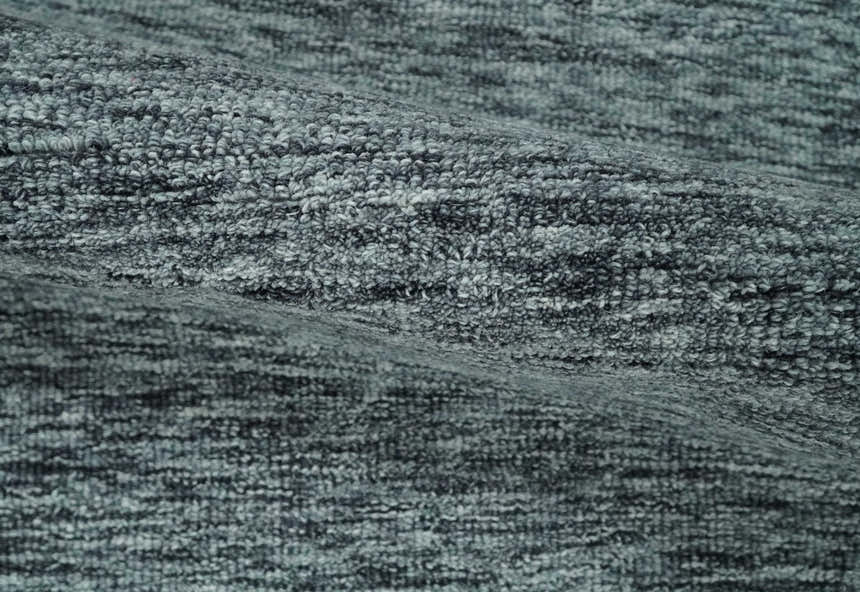 Gray and Charcoal Solid Shaded Hand Tufted Natural Multi Size Wool Area Rug