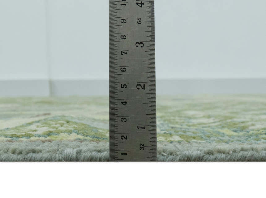 Green And Gray Nature Jungle Hand Knotted Custom Made wool area rug