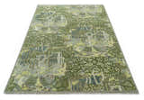Green And Gray Nature Jungle Hand Knotted Custom Made wool area rug