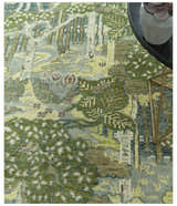 Green And Gray Nature Jungle Hand Knotted Custom Made wool area rug