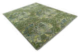 Green And Gray Nature Jungle Hand Knotted Custom Made wool area rug
