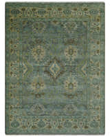 Green and Olive Hand Knotted Traditional Oushak Multi Size wool area rug