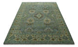 Green and Olive Hand Knotted Traditional Oushak Multi Size wool area rug