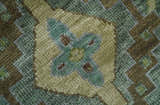 Green and Olive Hand Knotted Traditional Oushak Multi Size wool area rug