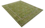 Green and Purple Traditional Design Custom Made wool area rug