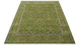 Green and Purple Traditional Design Custom Made wool area rug