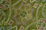Green and Purple Traditional Design Custom Made wool area rug