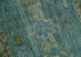 Green, Beige and Blue Hand knotted Traditional Oushak Multi Size Wool Area Rug
