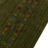 Green Contemporary Design Hand Loomed Wool Area Rug