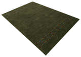 Green Contemporary Design Hand Loomed Wool Area Rug