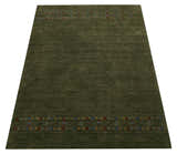 Green Contemporary Design Hand Loomed Wool Area Rug