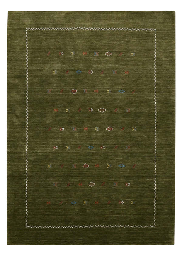 Green Modern Design Hand Loomed Wool Area Rug