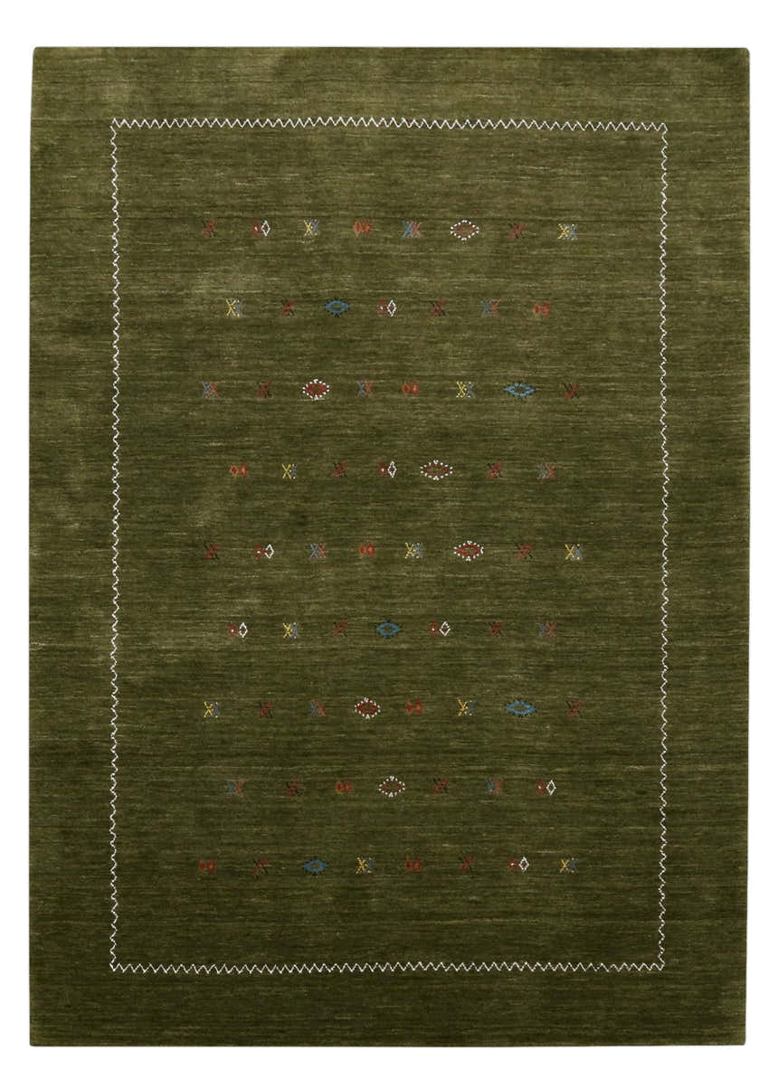 Green Modern Design Hand Loomed Wool Area Rug