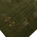 Green Tribal Center Medallion Hand Loomed Wool Area Rug
