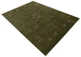 Green Tribal Center Medallion Hand Loomed Wool Area Rug