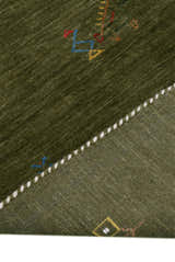 Green Tribal Center Medallion Hand Loomed Wool Area Rug