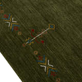 Green Tribal Center Medallion Hand Loomed Wool Area Rug