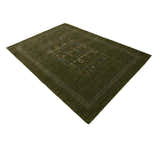 Green Tribal Center Pattern Hand Loomed Wool Area Rug