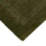 Green Tribal Center Pattern Hand Loomed Wool Area Rug