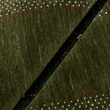 Green Tribal Center Pattern Hand Loomed Wool Area Rug